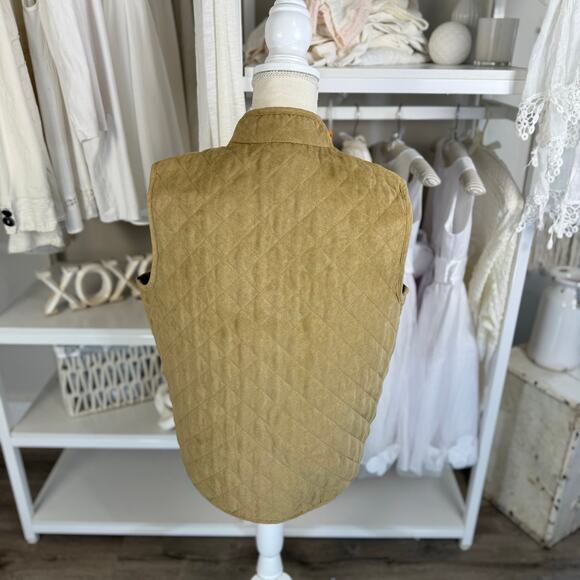 Rebecca Malone Women's Size M Lightweight Tan Full Zip Quilted Vest # 3560 - Picture 3 of 7